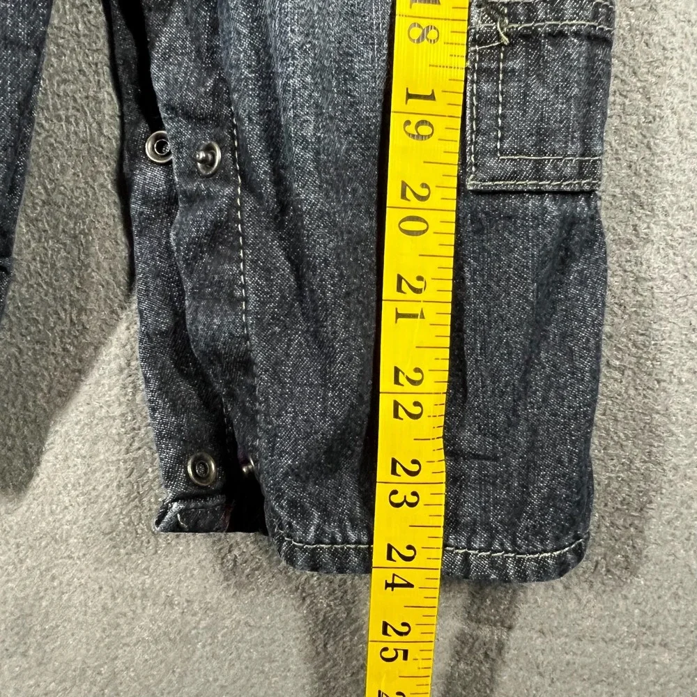 OshKosh B'Gosh Denim Overalls 9M Dark Wash Plaid Lined‎ Baby